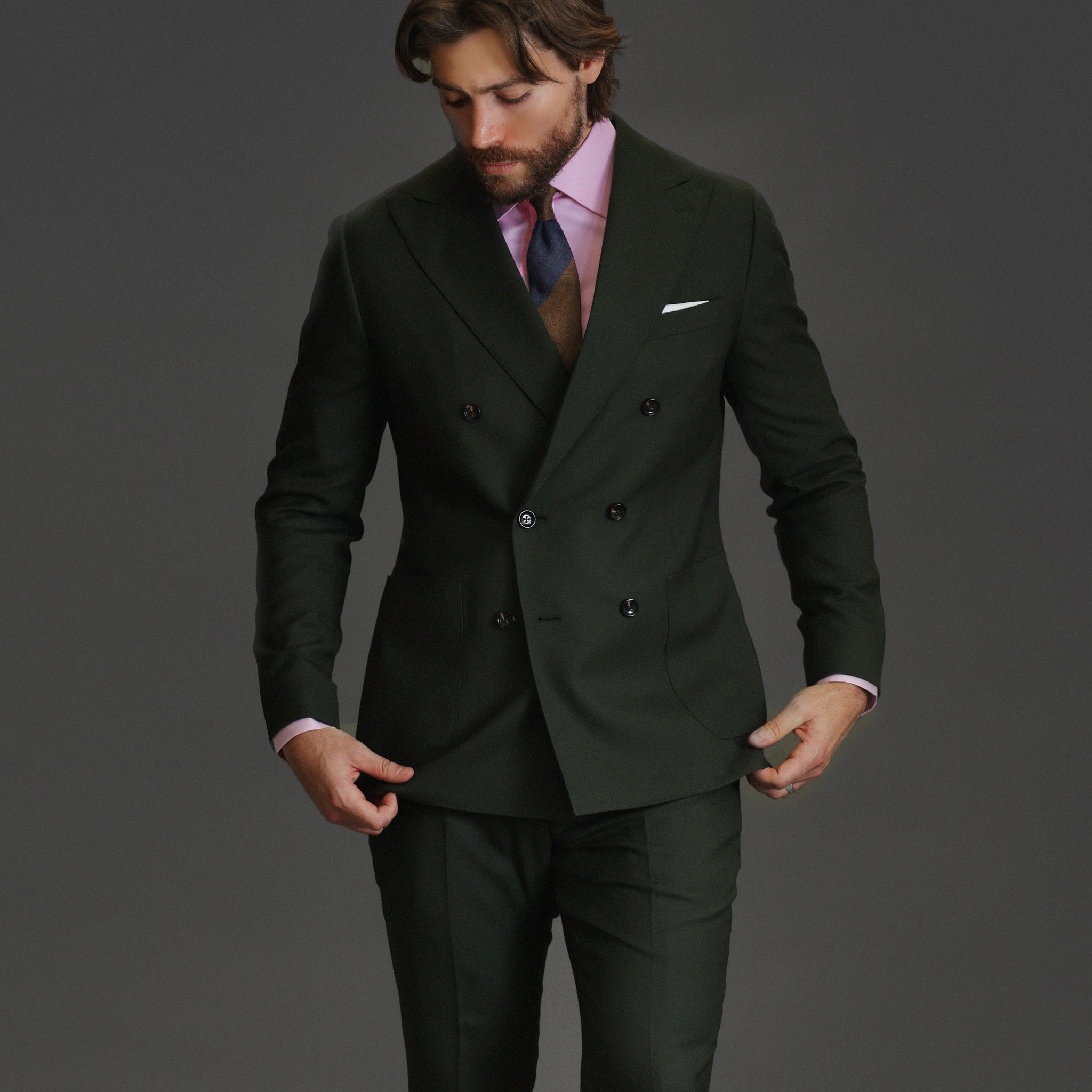 Southern Gents Double Breasted Blazer - Olive
