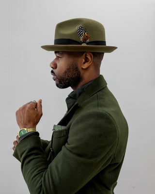 Southern Gents Trilby Fedora Hat - Olive
