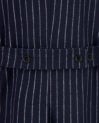 Southern Gents Single Breasted Coat - Navy Pinstripe