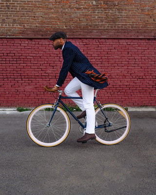 Southern Gents Single Breasted Coat - Navy Pinstripe