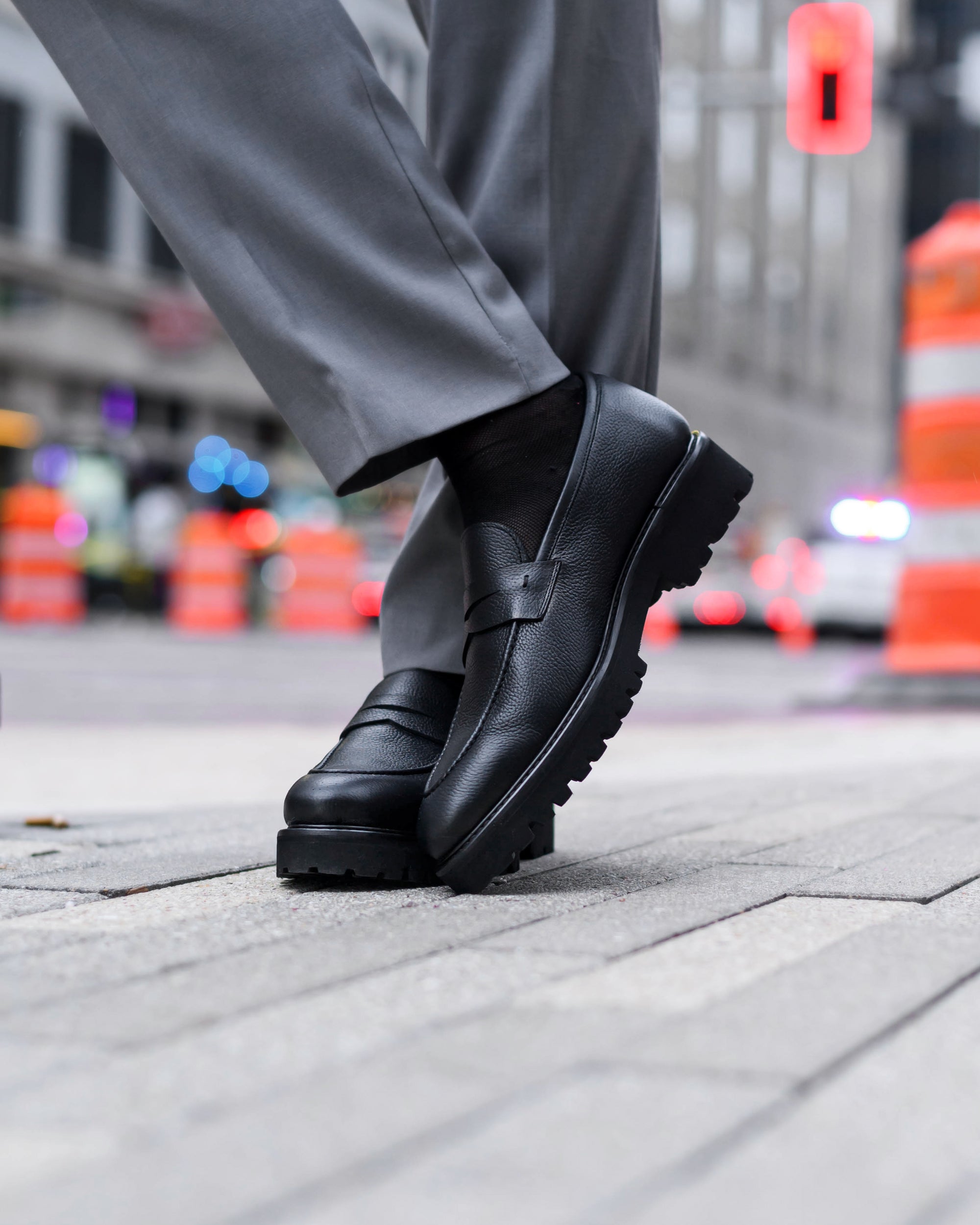 Black Penny Loafers For Men | Lug Sole | Southern Gents Black Penny Loafers For Men | Lug Sole | Southern Gents