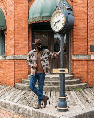 Southern Gents Aztec Overshirt - Brown + Teal