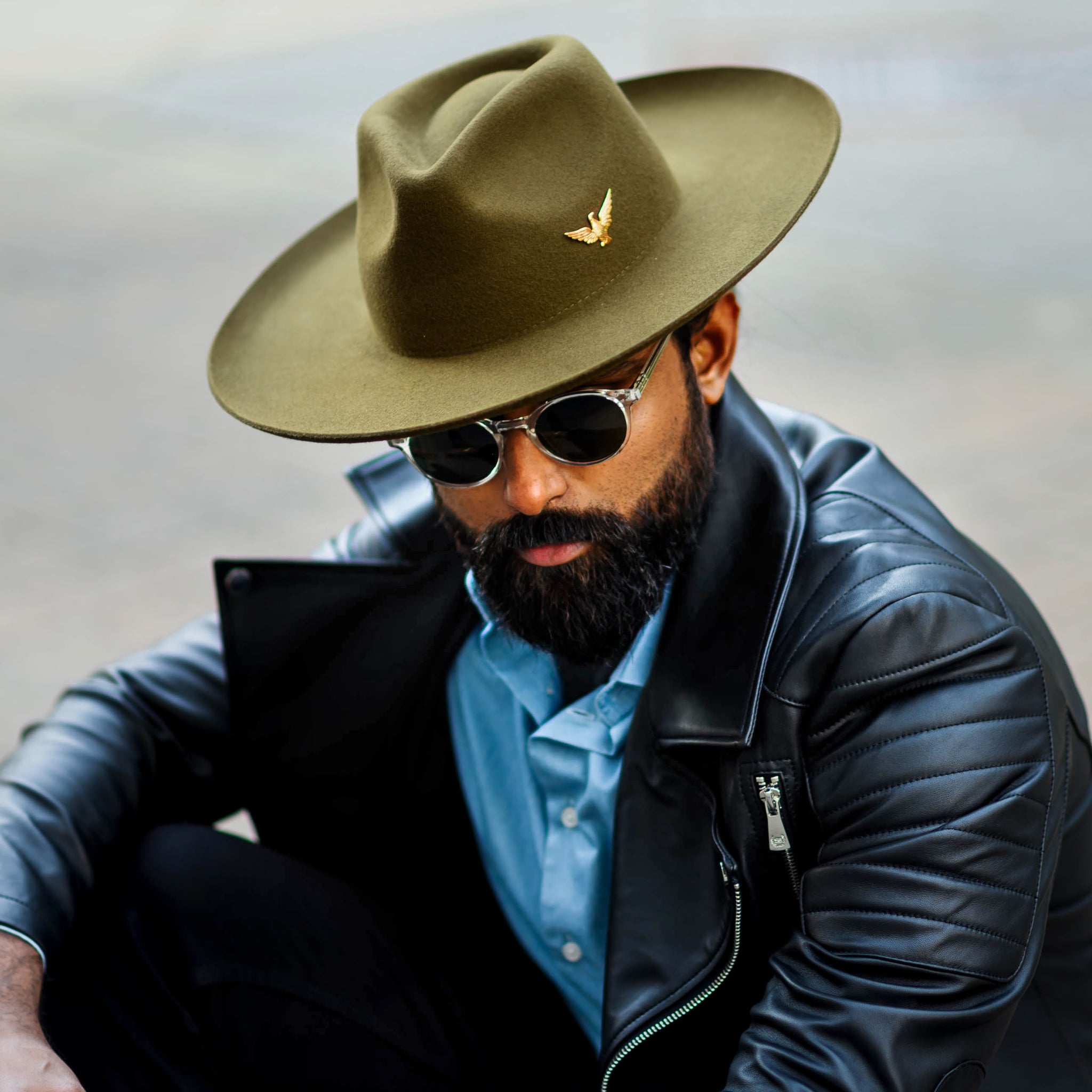 Southern Gents Wide Brim Naked Fedora Olive Green