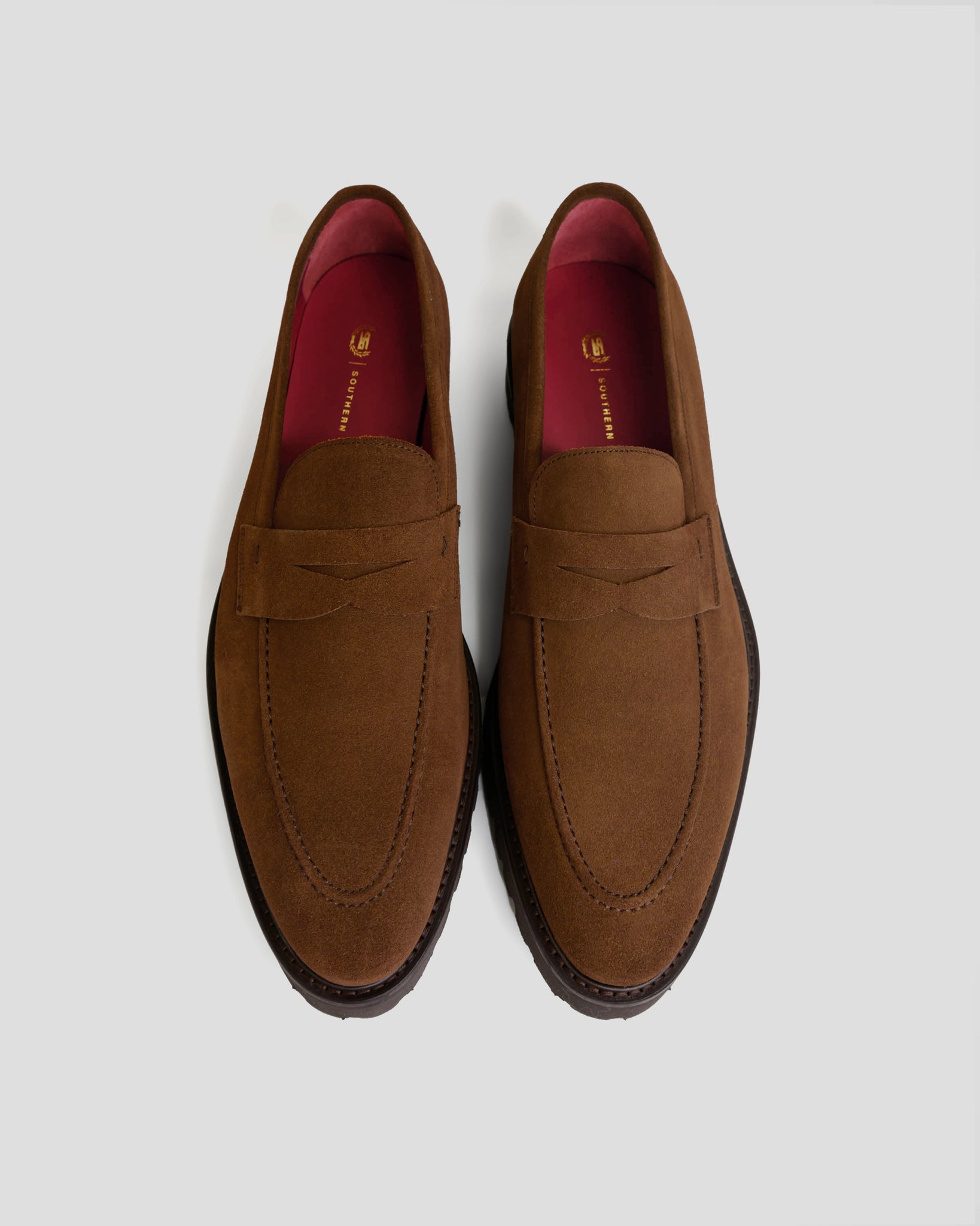 Southern Gents Lug Sole Loafer - Brown Suede