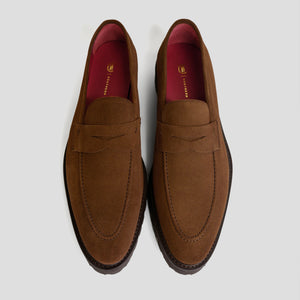 Southern Gents Lug Sole Loafer - Brown Suede