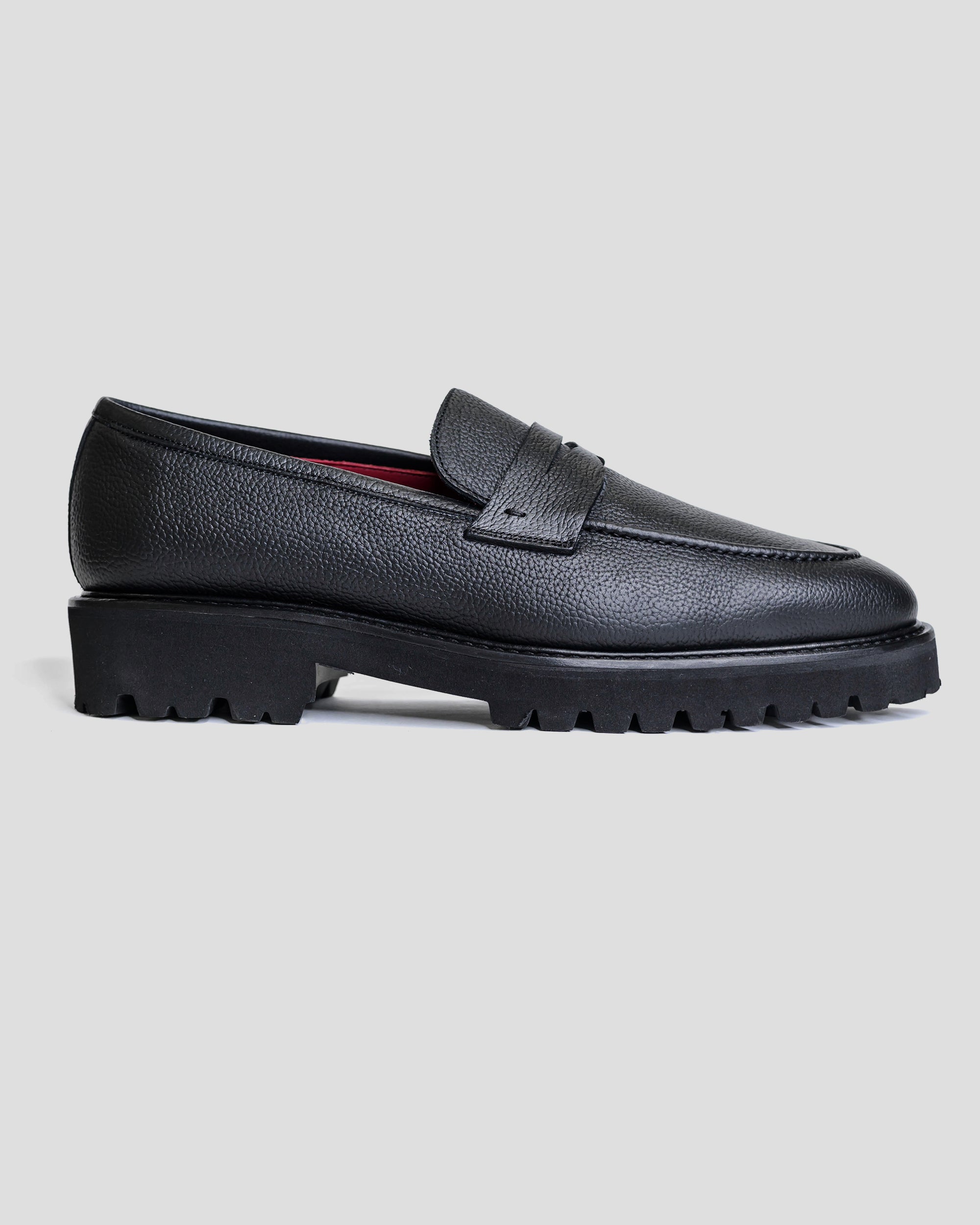 Black Penny Loafers For Men | Lug Sole | Southern Gents Black Penny Loafers For Men | Lug Sole | Southern Gents