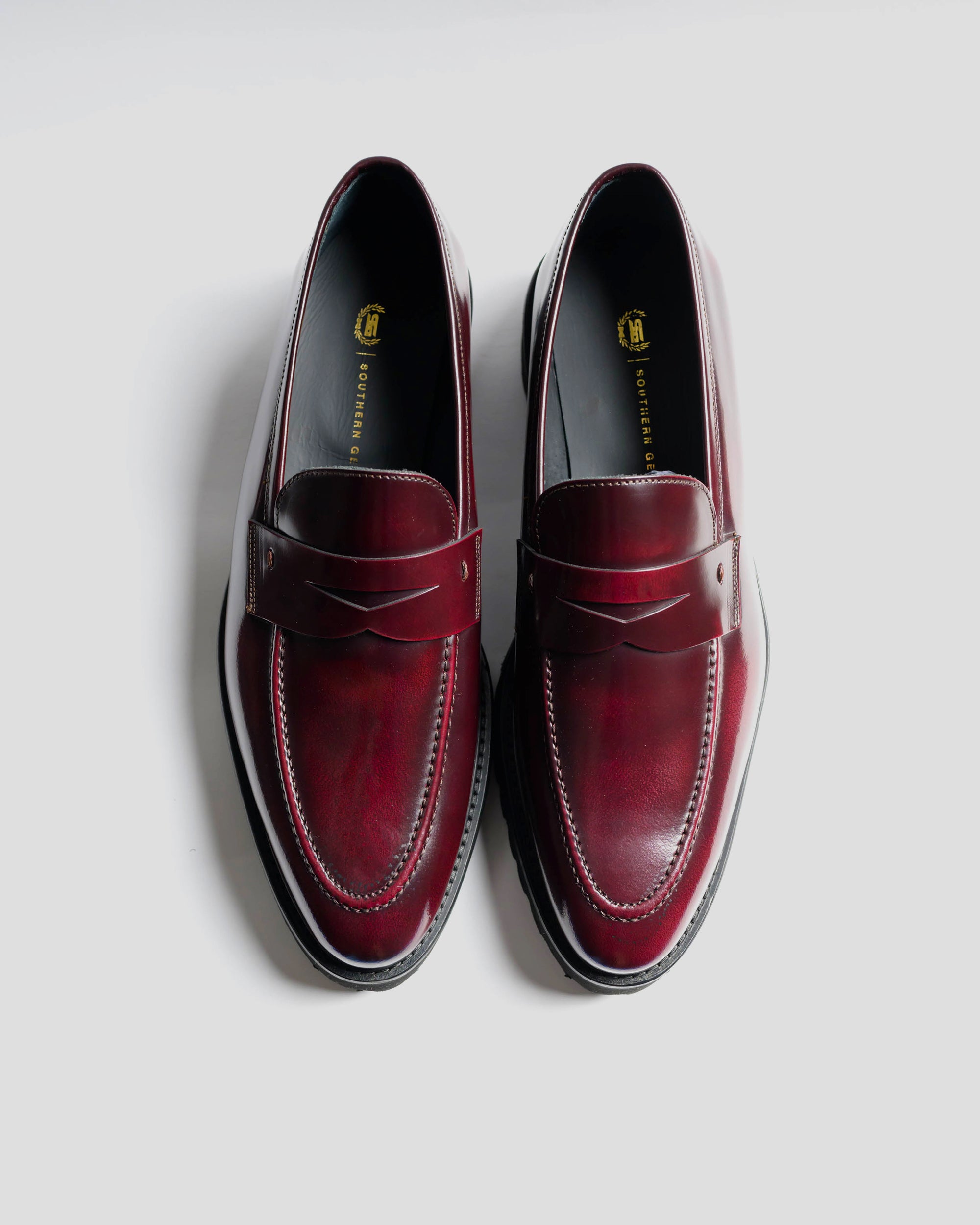 burgundy men's dress loafers Leather Penny Loafers Men | Burgundy