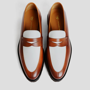 Southern Gents Smithson Penny Lug Sole Loafer – Brown + White