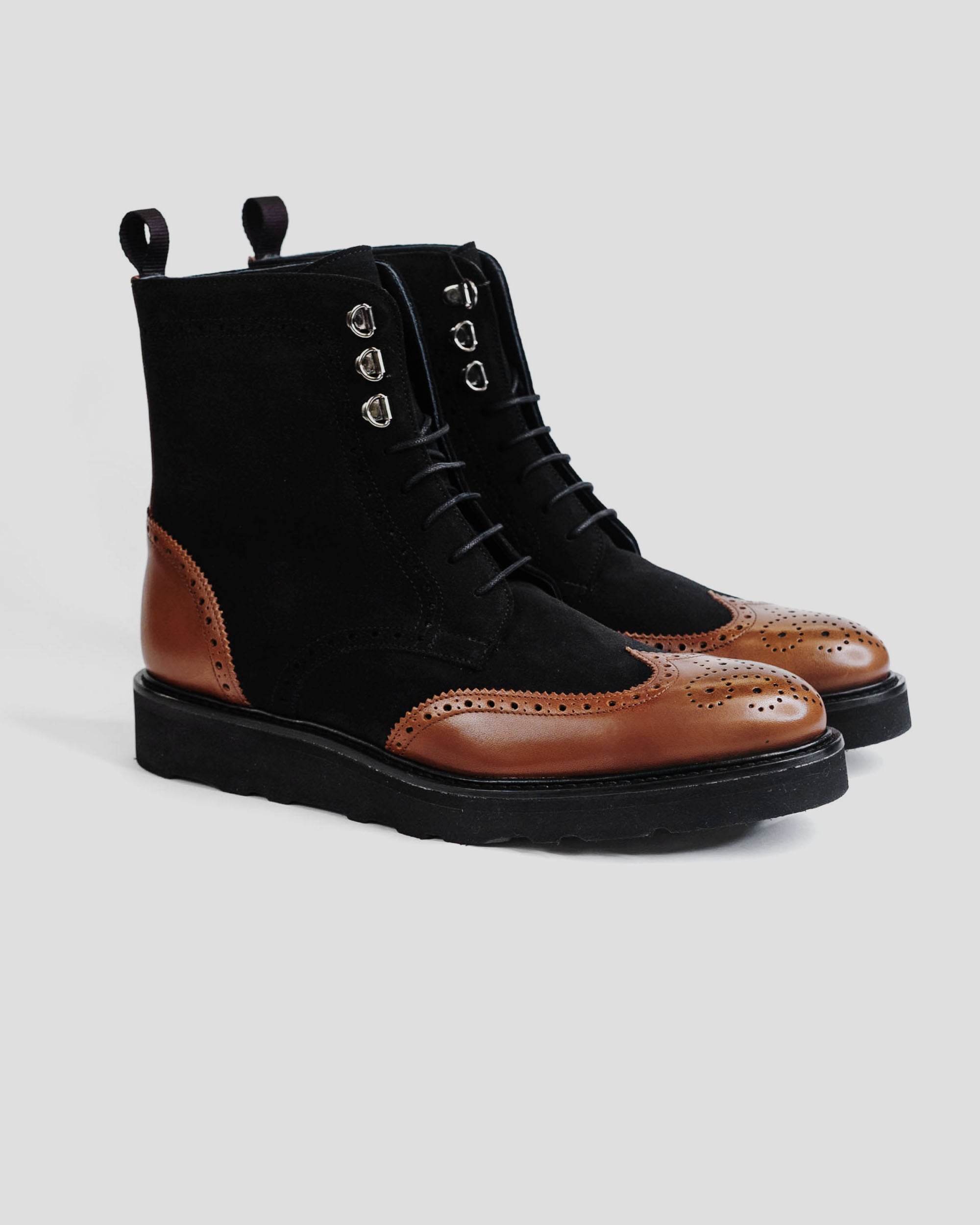 Southern Gents Rogue Sport Wingtip Boots V2 Black + Walnut Southern Gents Southern Gents Rogue Sport Wingtip Boots V2 Black + Walnut Southern Gents