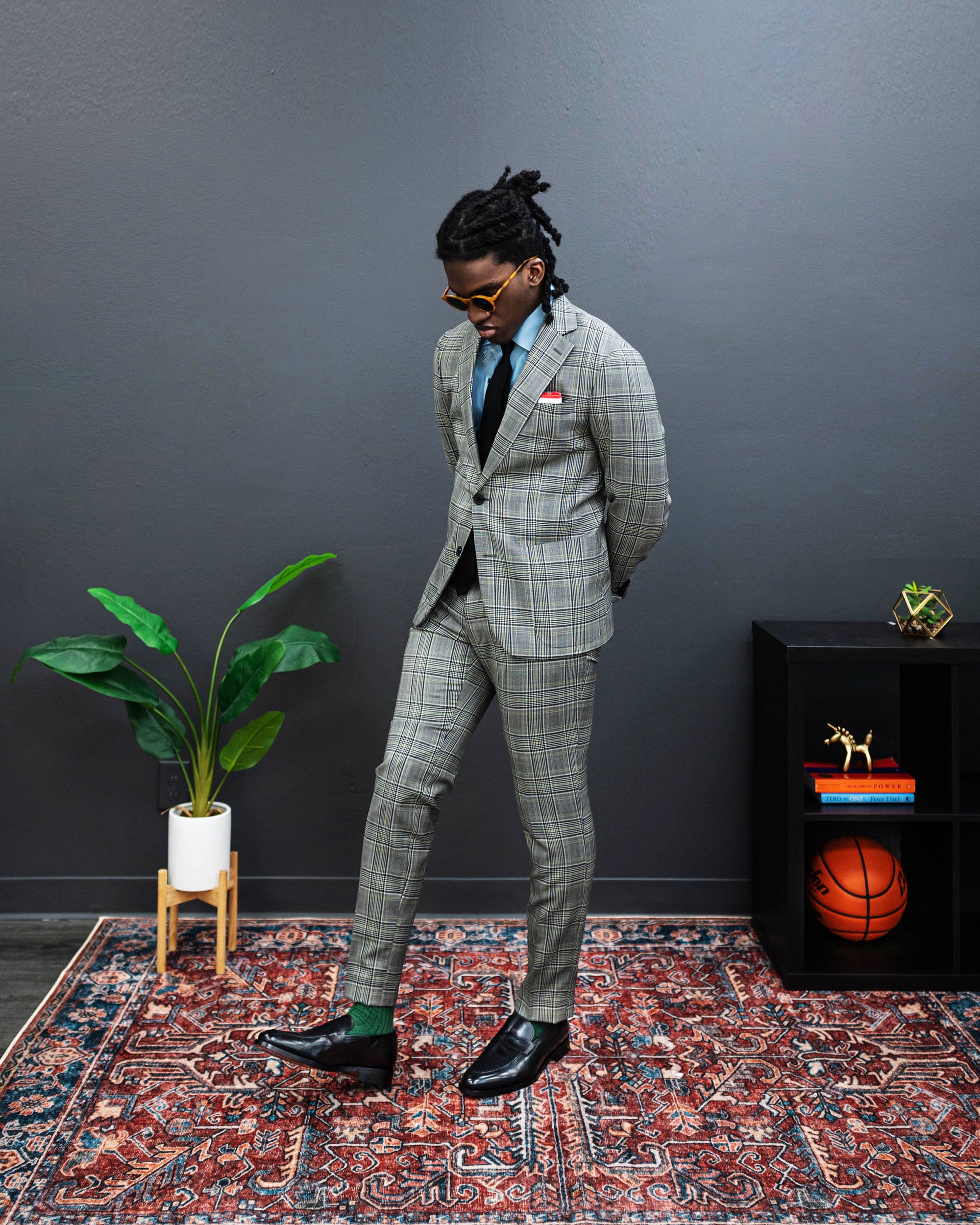 Southern Gents Dress Trouser - Grey + Green Plaid Southern Gents Southern Gents Dress Trouser - Grey + Green Plaid Southern Gents