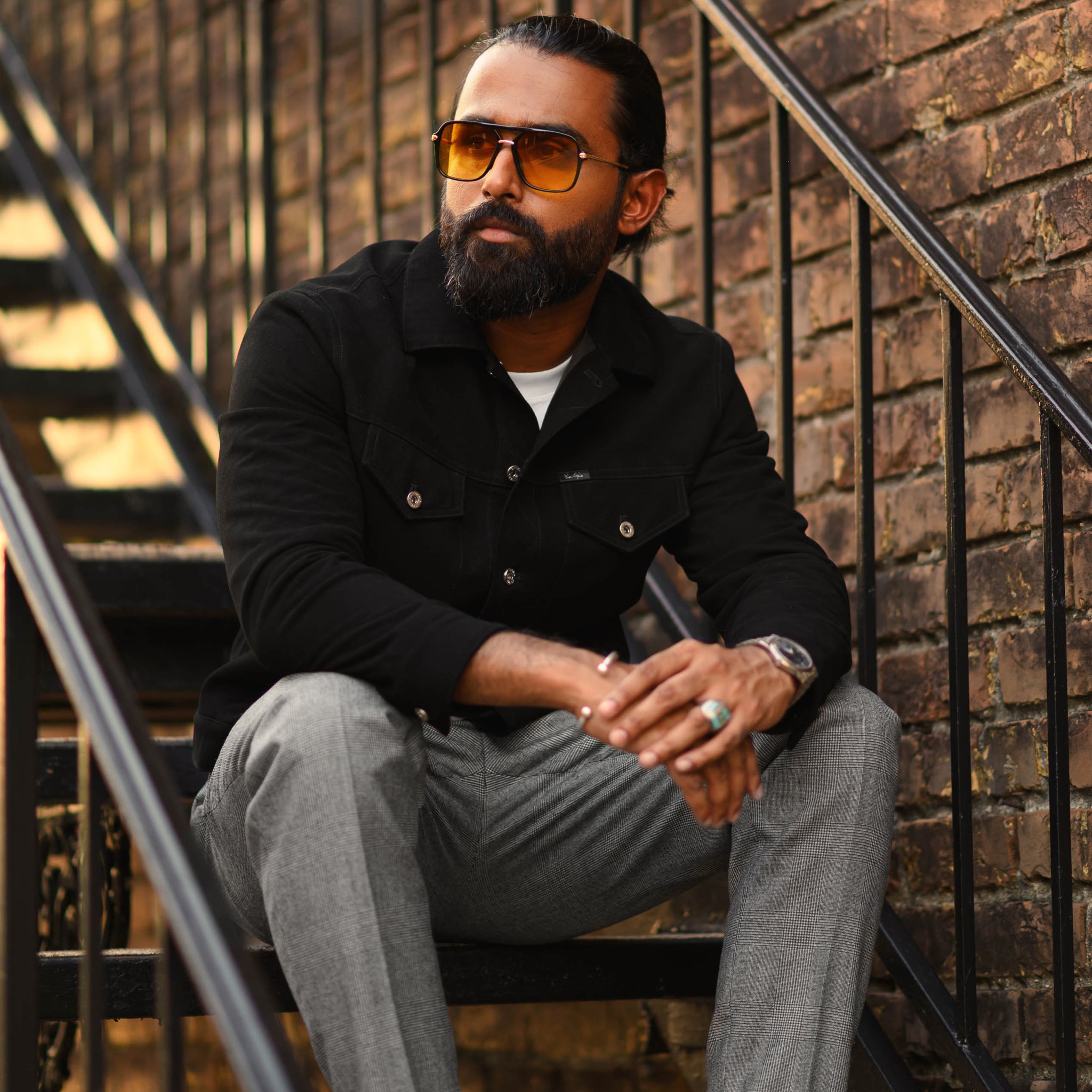 Southern Gents Suede Trucker Jacket - Black 