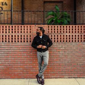 Southern Gents Suede Trucker Jacket - Black 