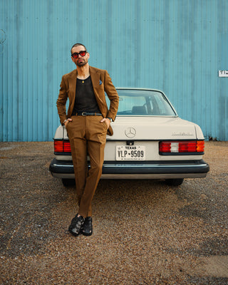 Southern Gents Singlebreasted Blazer - Tobacco with Black Fisherman Sandals