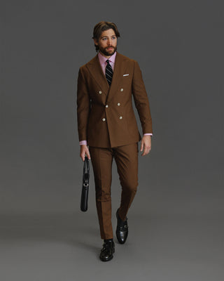 Southern Gents Double Breasted Blazer - Tobacco Brown