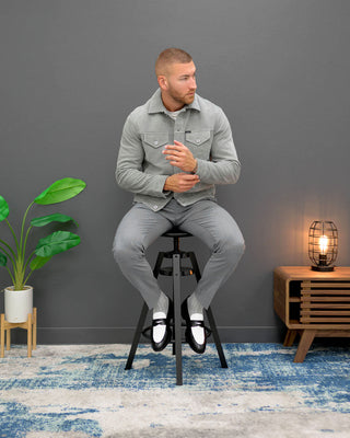 Southern Gents Grey Suede rucker Jacket and Black White Penny Loafer