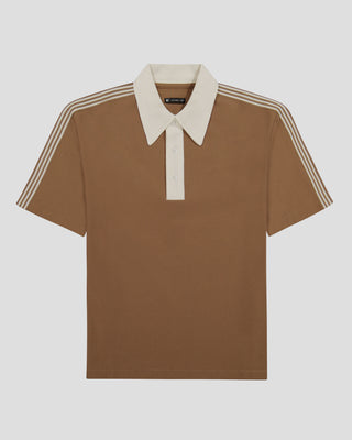 Southern Gents Vintage Cotton Polo - Chocolate + Vanilla