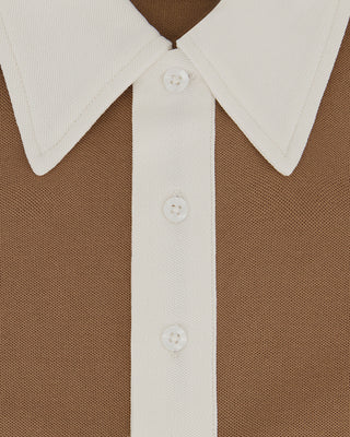 Southern Gents Vintage Cotton Polo - Chocolate + Vanilla