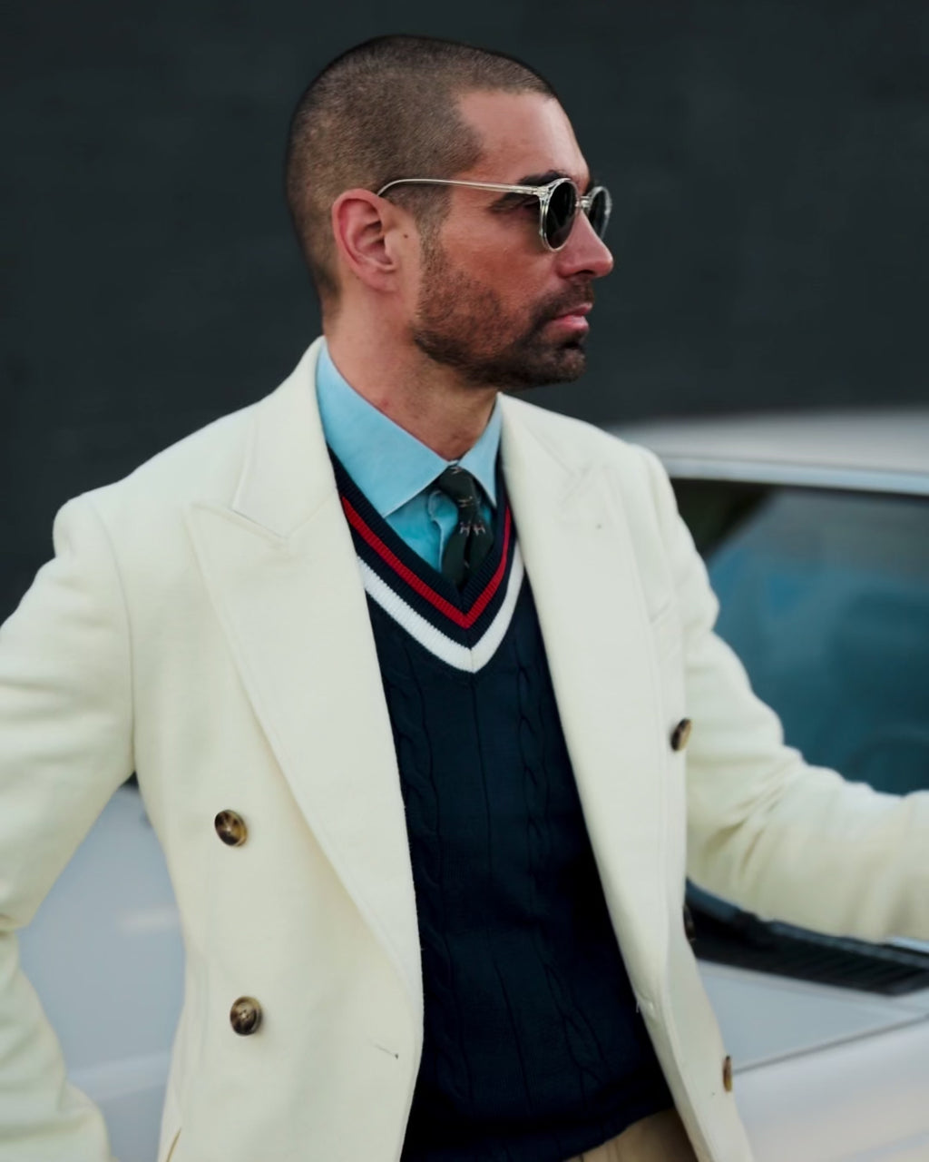 Southern Gents Double Breasted Coat - Ivory