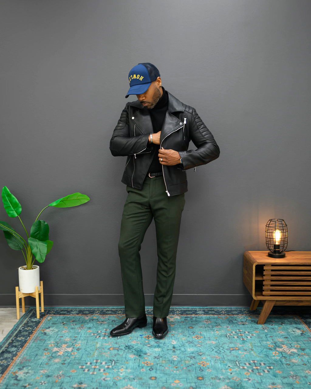 Southern Gents Biker Jacket - Black