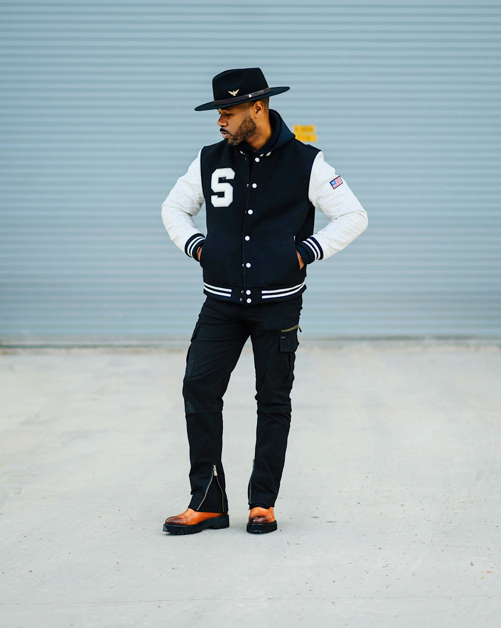 Southern Gents Varsity Jacket - Black and White