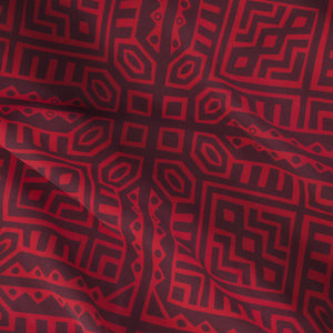 Bandana Print Knit Camp Shirt - Red/Multi