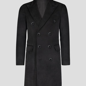 Southern Gents Double Breasted Men's Coat - Black