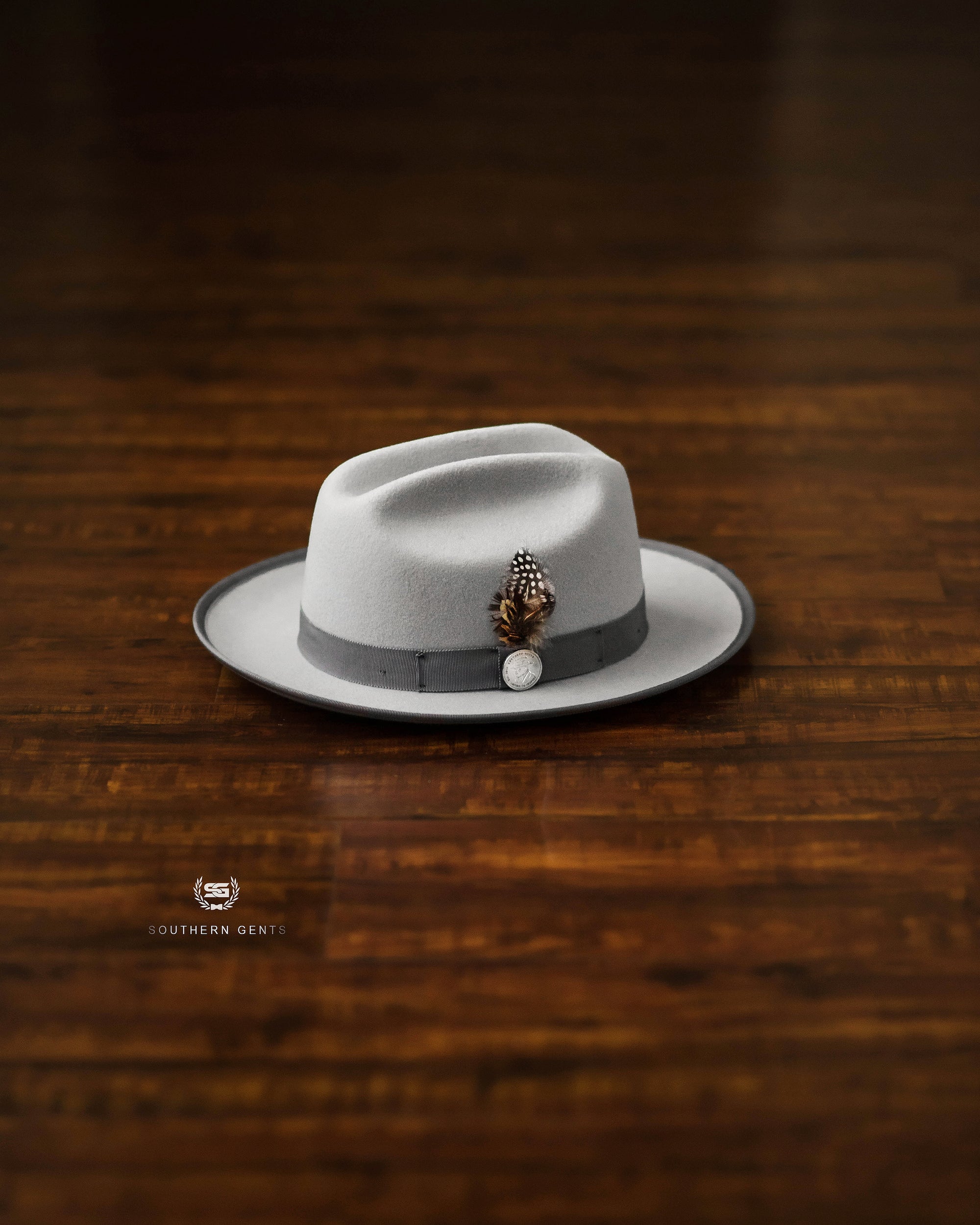 fedora style motorcycle helmet Miller Ranch Platinum Wool Felt Fedora