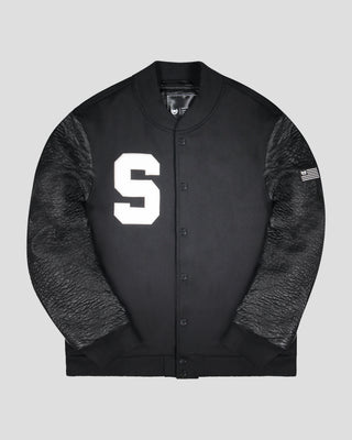 Southern Gents Varsity Jacket - Black Stealth