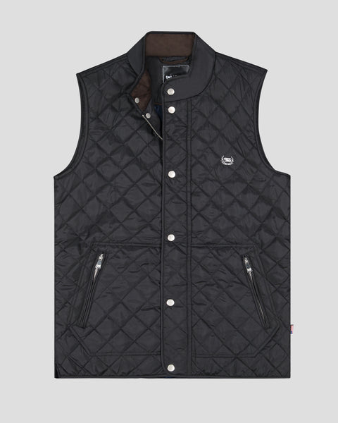 MIXED QUILTED LONGLINE VEST