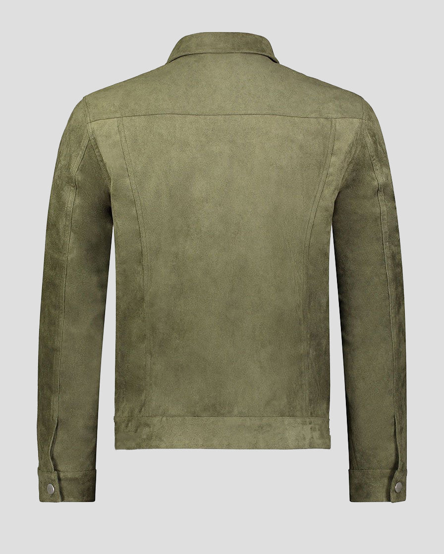 Mens olive suede on sale jacket