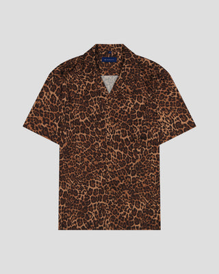 Southern Gents Camp Collar Shirt - Leopard Print