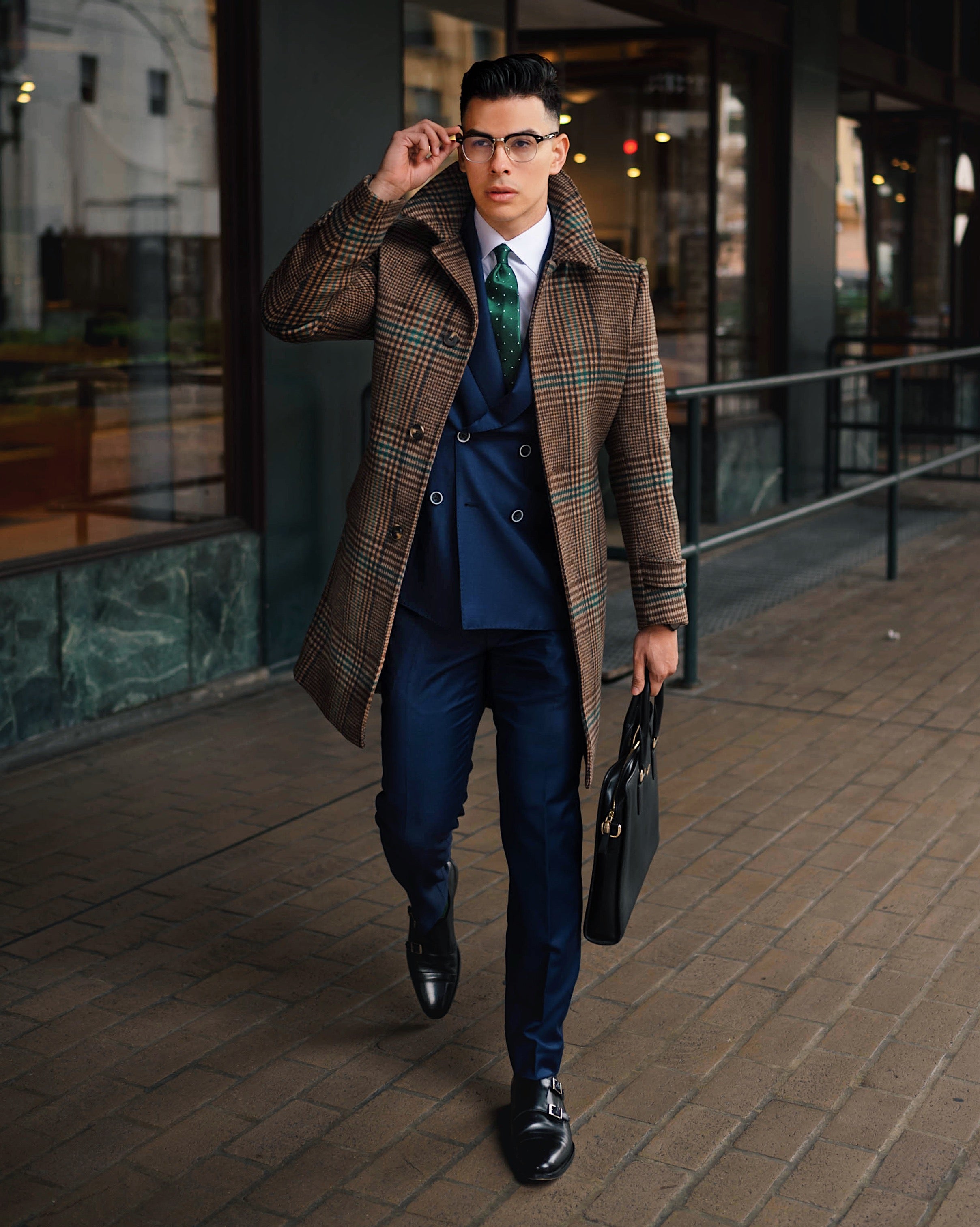 Green plaid clearance peacoat