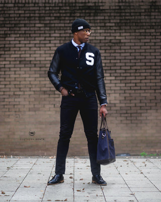 Southern Gents - Varsity Jacket - Black Stealth