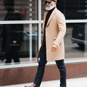 SG Men's Anniversary V Single Breasted Topcoat – Camel – Southern