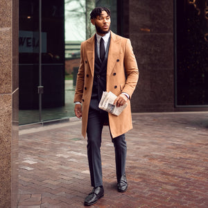 mens brown winter dress coat Biztdjrk Brown Men's Faux Fur Coat Open Front Long Cardigans Loose Casual Lapel Collar Fuffy Winter Jacket Warm Furry Overcoat Outwear, L, Size: Large