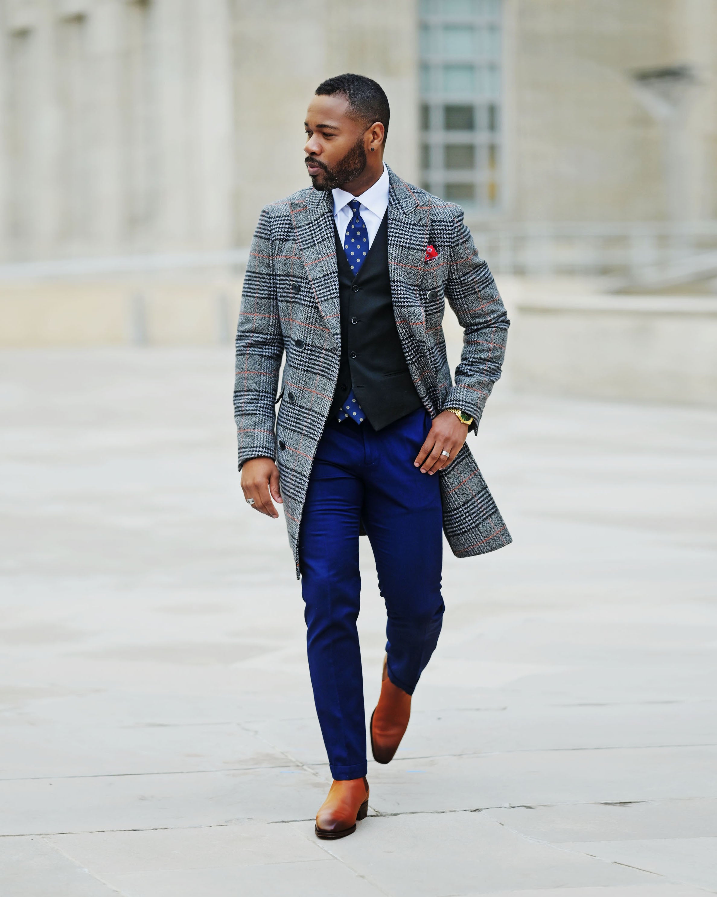 Blue and shop orange coat