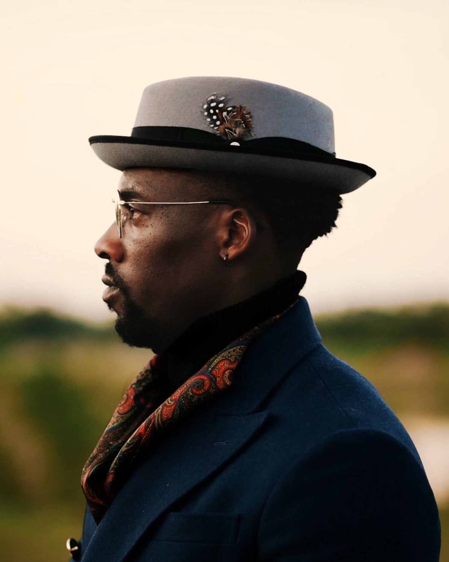 black dress hat Grey & Black Braxton Porkpie Fedora