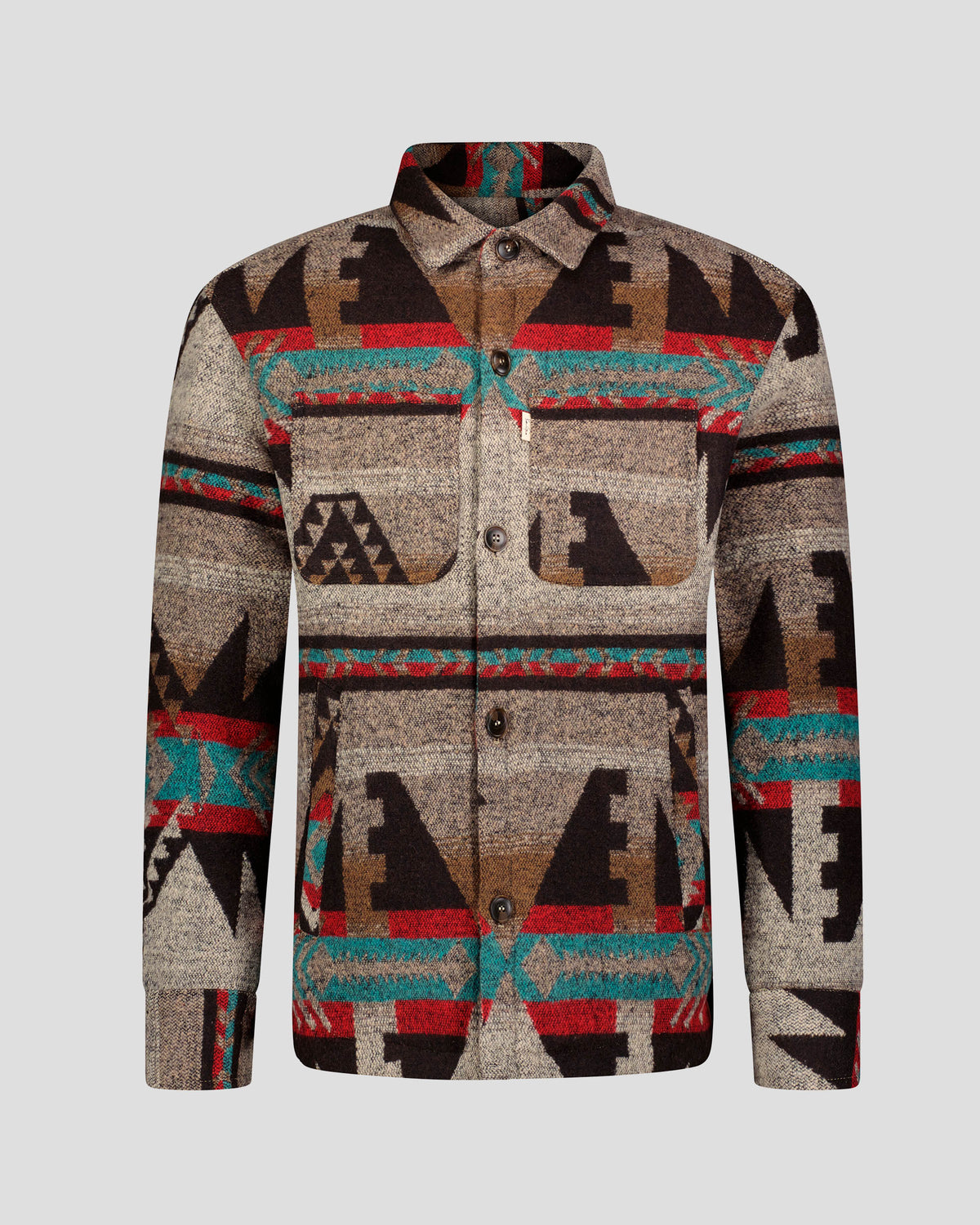 Southern Gents Quilted Aztec Shirt Jacket - Brown + Teal – Southern Gents
