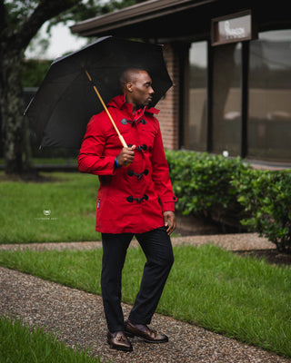 Southern Gents Toggle Raincoat - Red