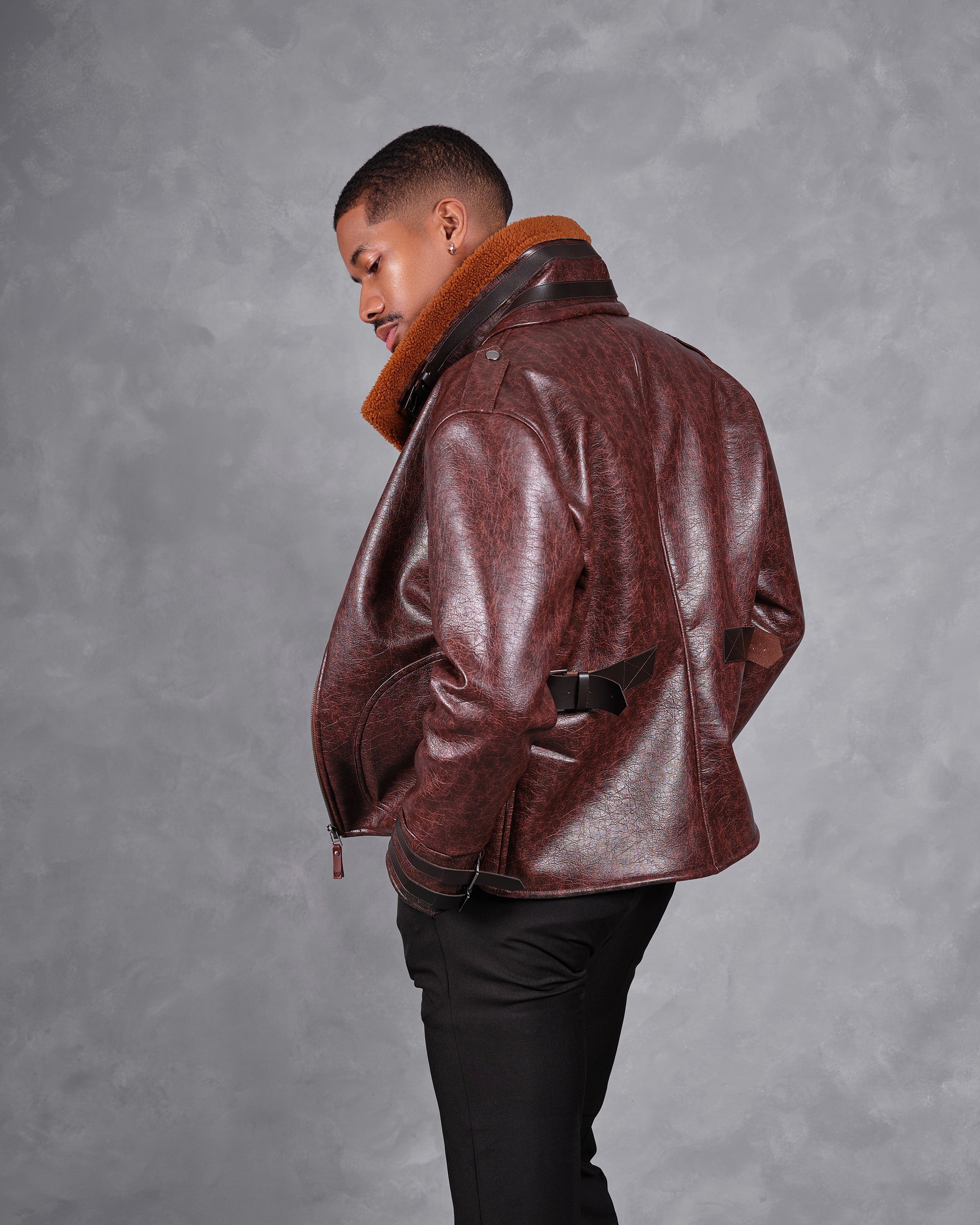 Shearling aviator clearance jacket mens