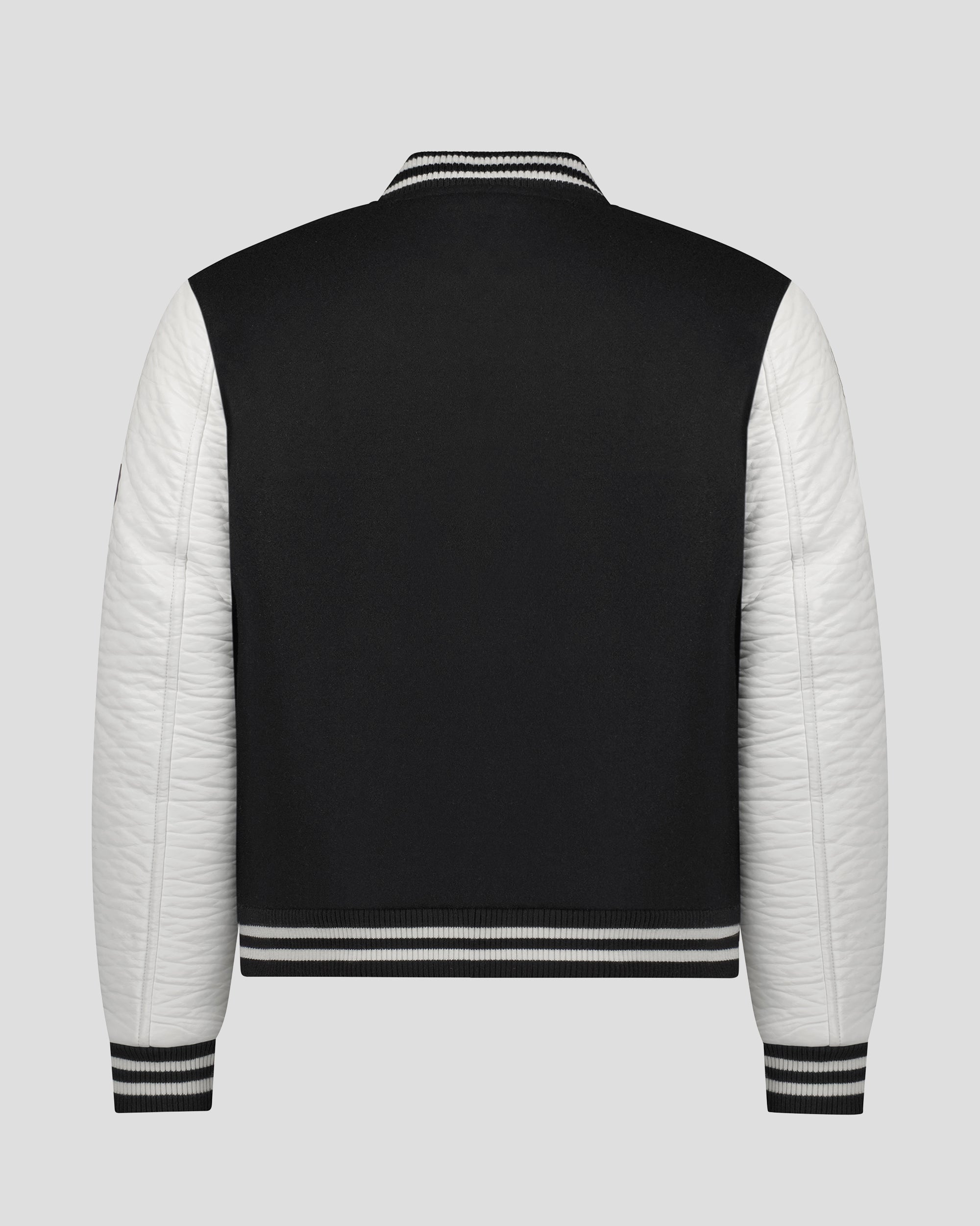 Collared Varsity Jacket - Red/White | mnml | shop now